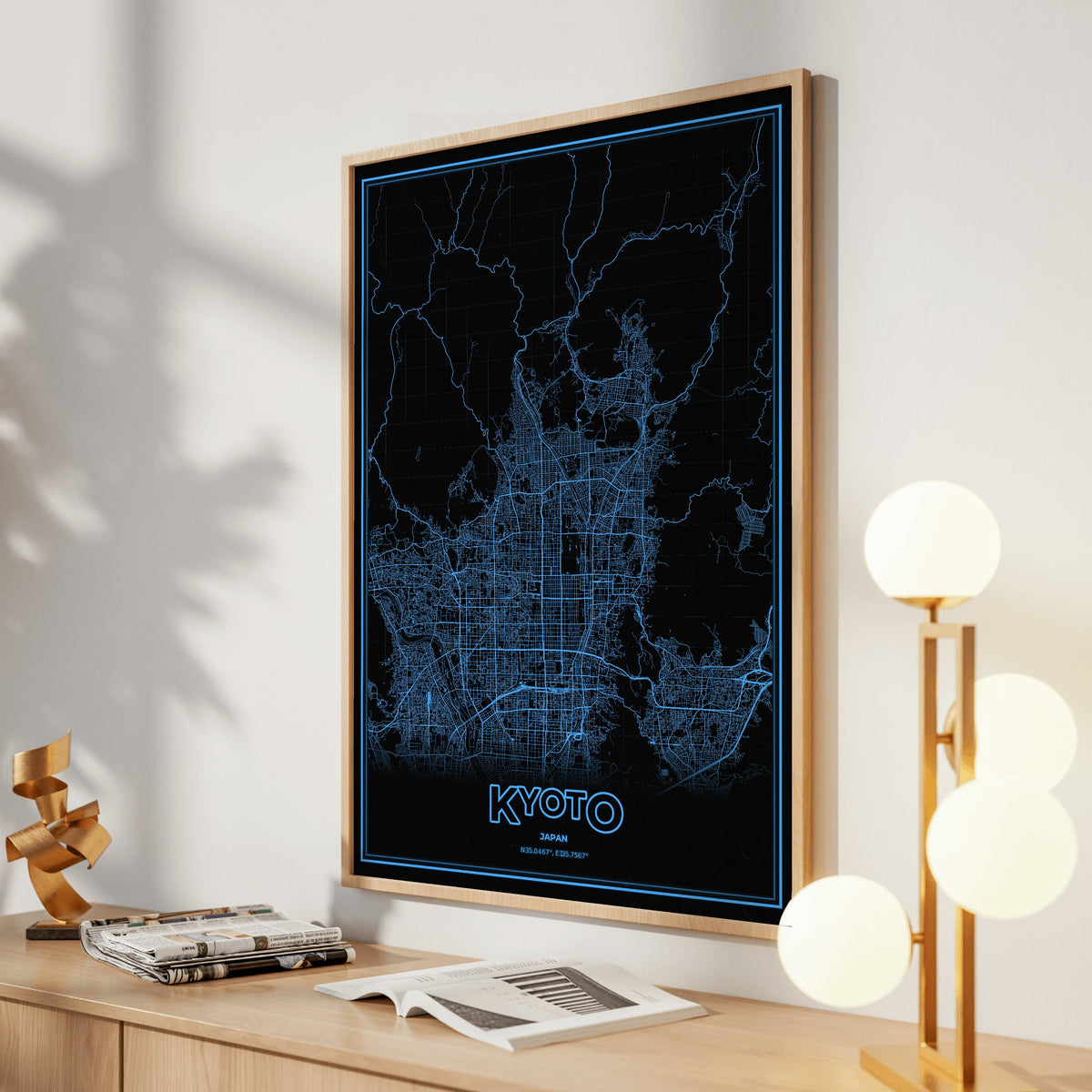 Kyoto Phosphor Map Poster - IBM Blue