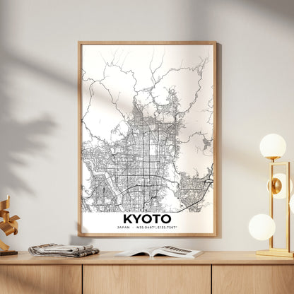Kyoto Elegant Map Poster
