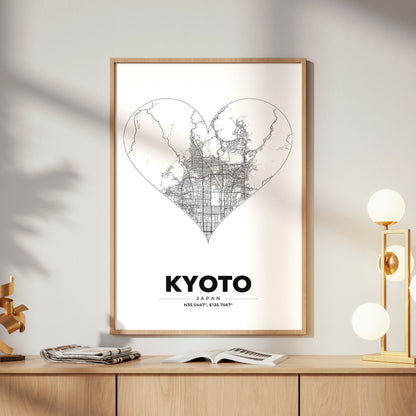 Kyoto Heart Map Poster