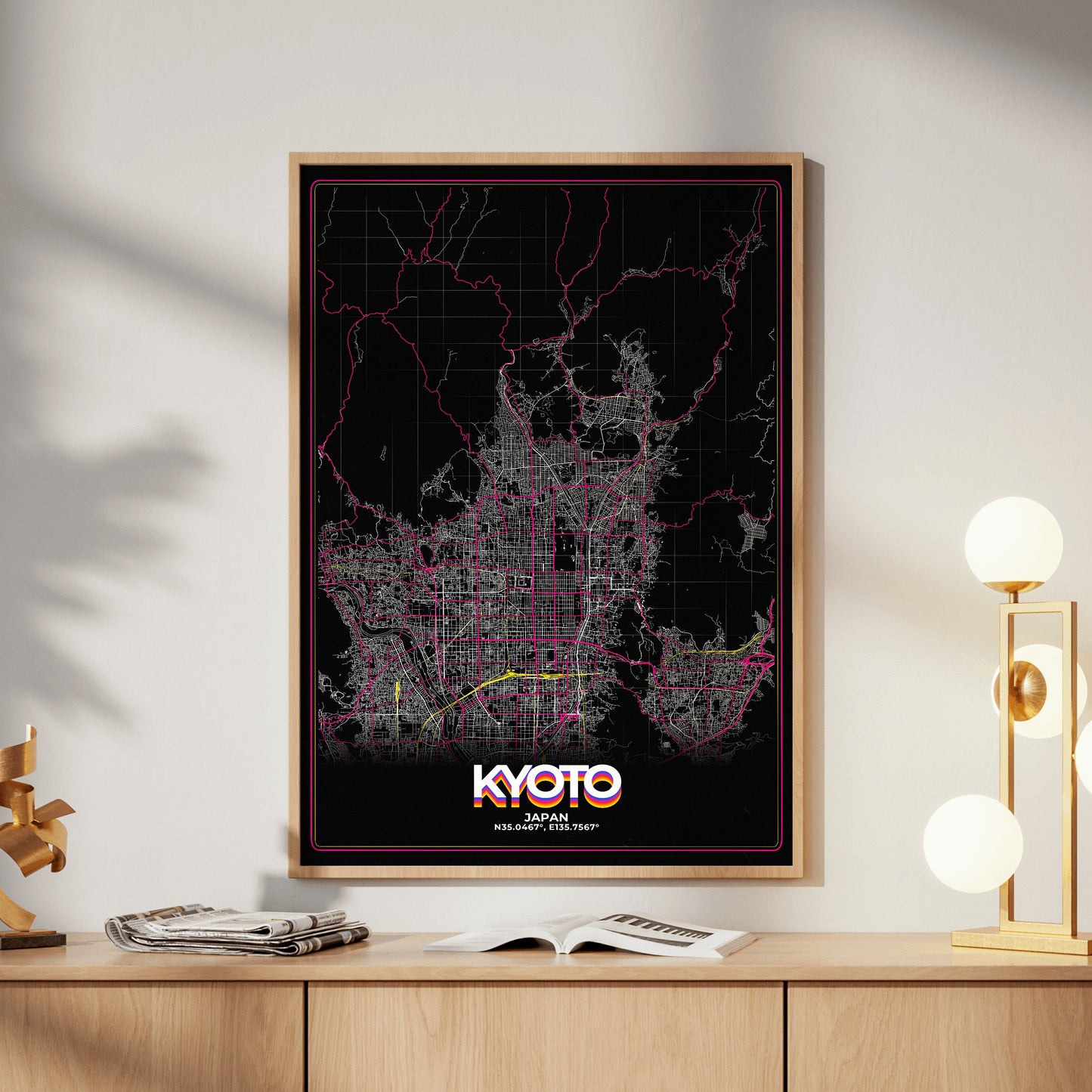 Kyoto Retro Map Poster
