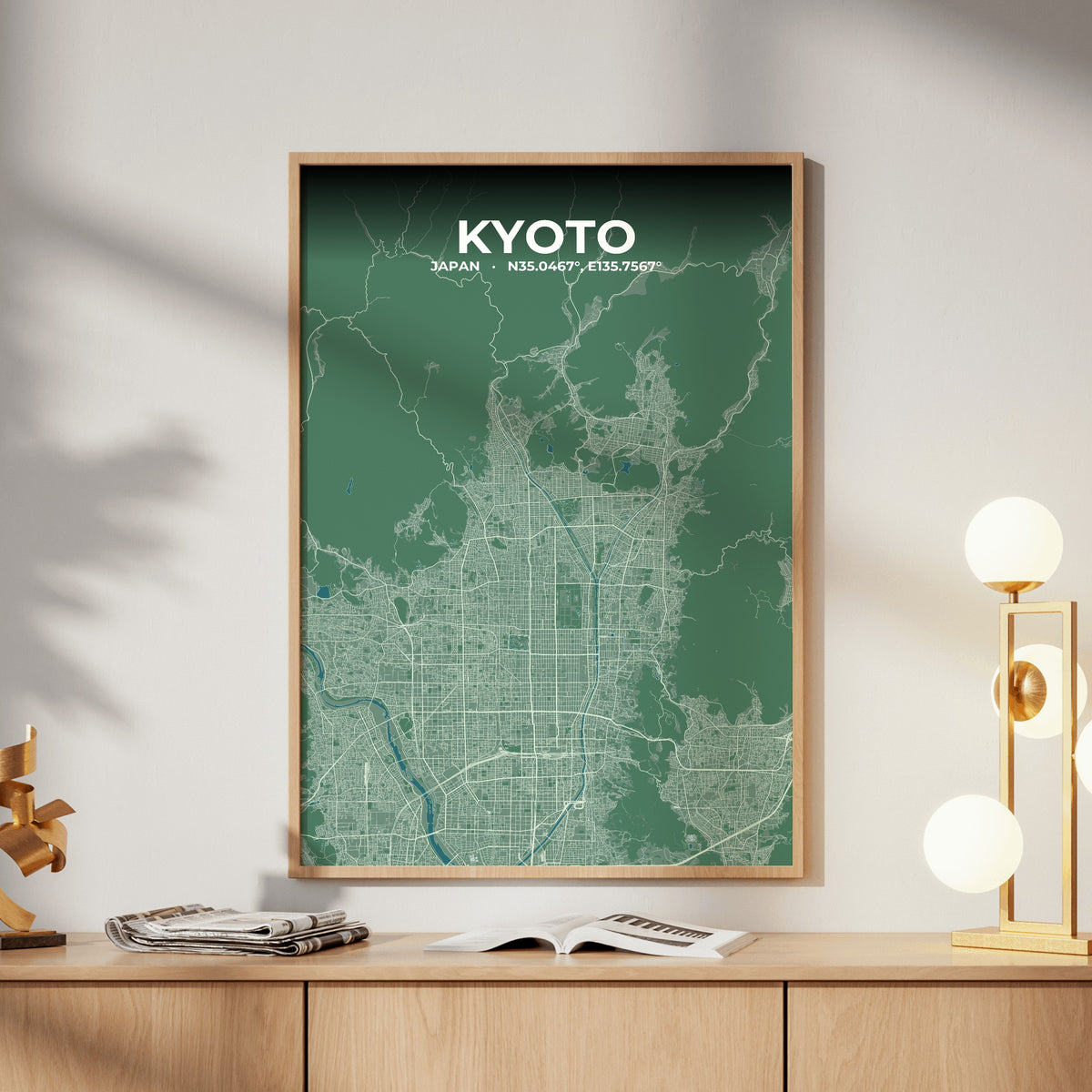 Kyoto Mist Map Poster