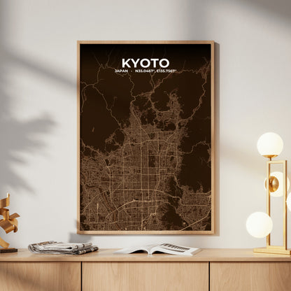 Kyoto Plum Map Poster