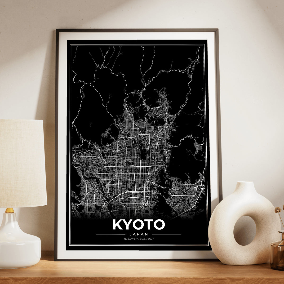 Kyoto Modern Map Poster
