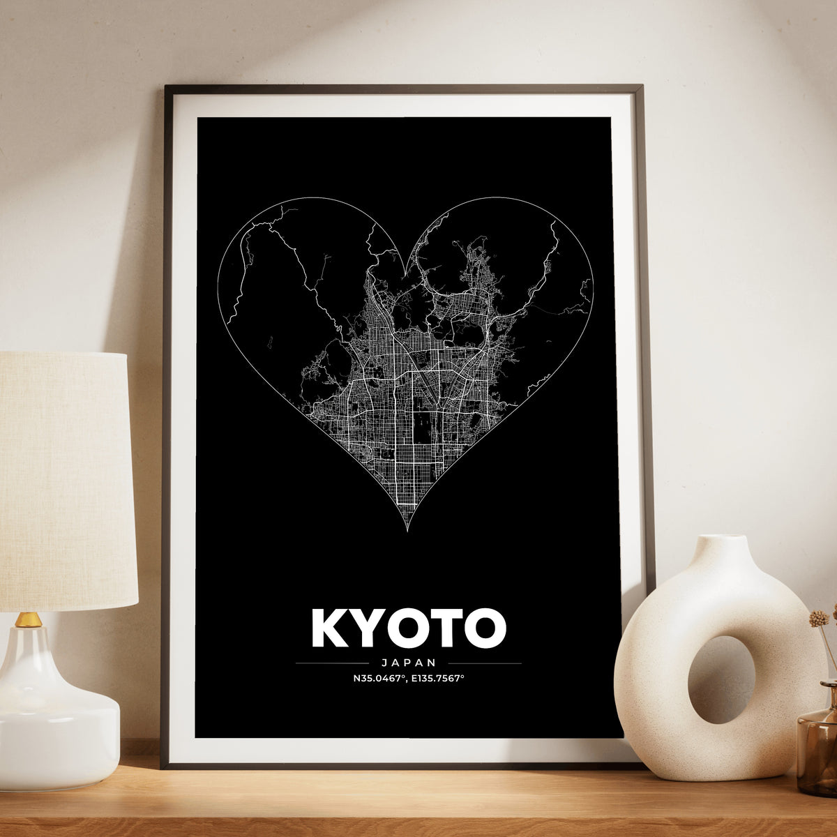 Kyoto Heart Map Poster