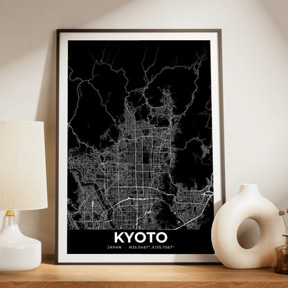 Kyoto Elegant Map Poster