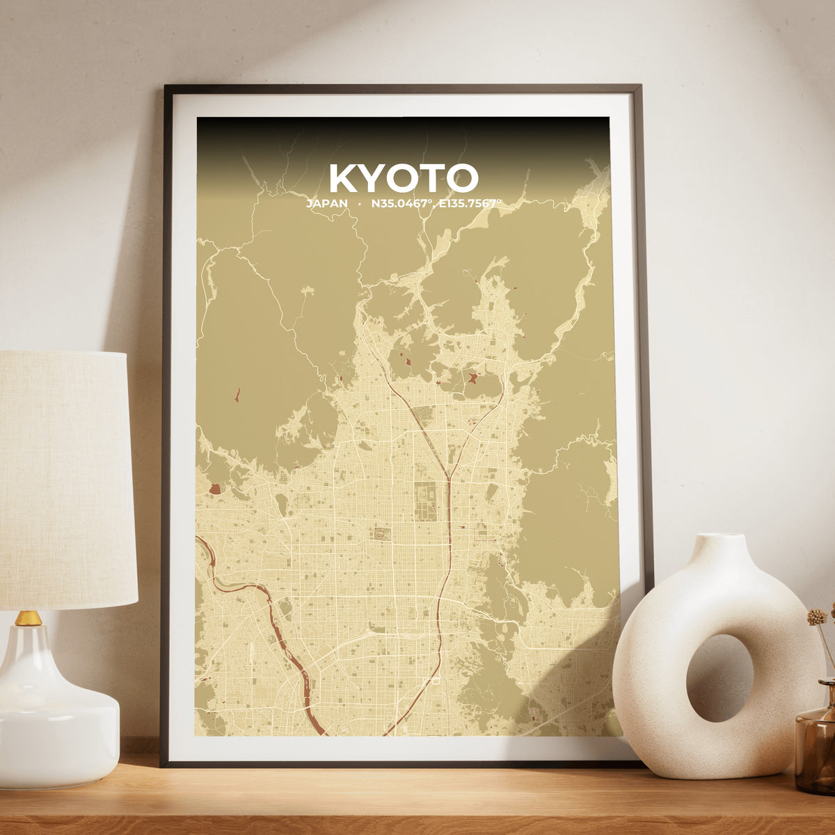Kyoto Ember Map Poster