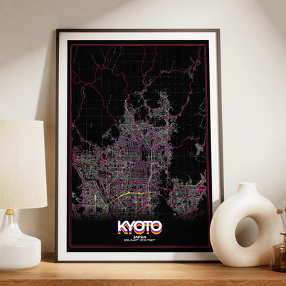 Kyoto Retro Map Poster