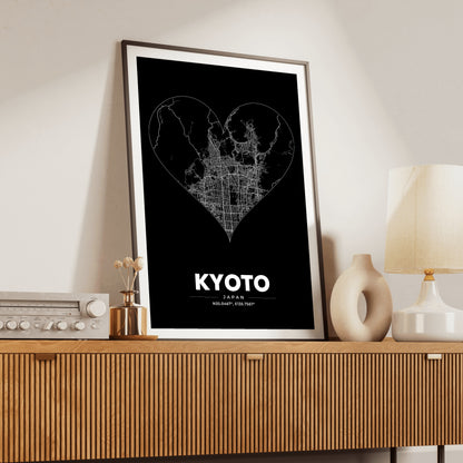 Kyoto Heart Map Poster