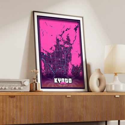 Kyoto GTA Map Poster