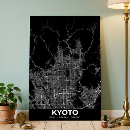 Kyoto Elegant Map Poster