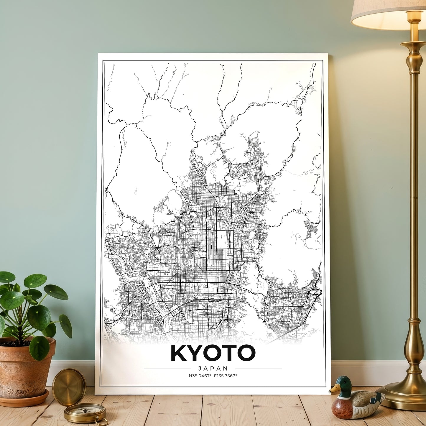 Kyoto Modern Map Poster