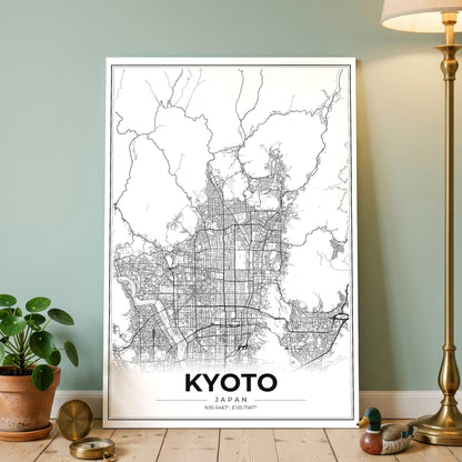 Kyoto Modern Map Poster