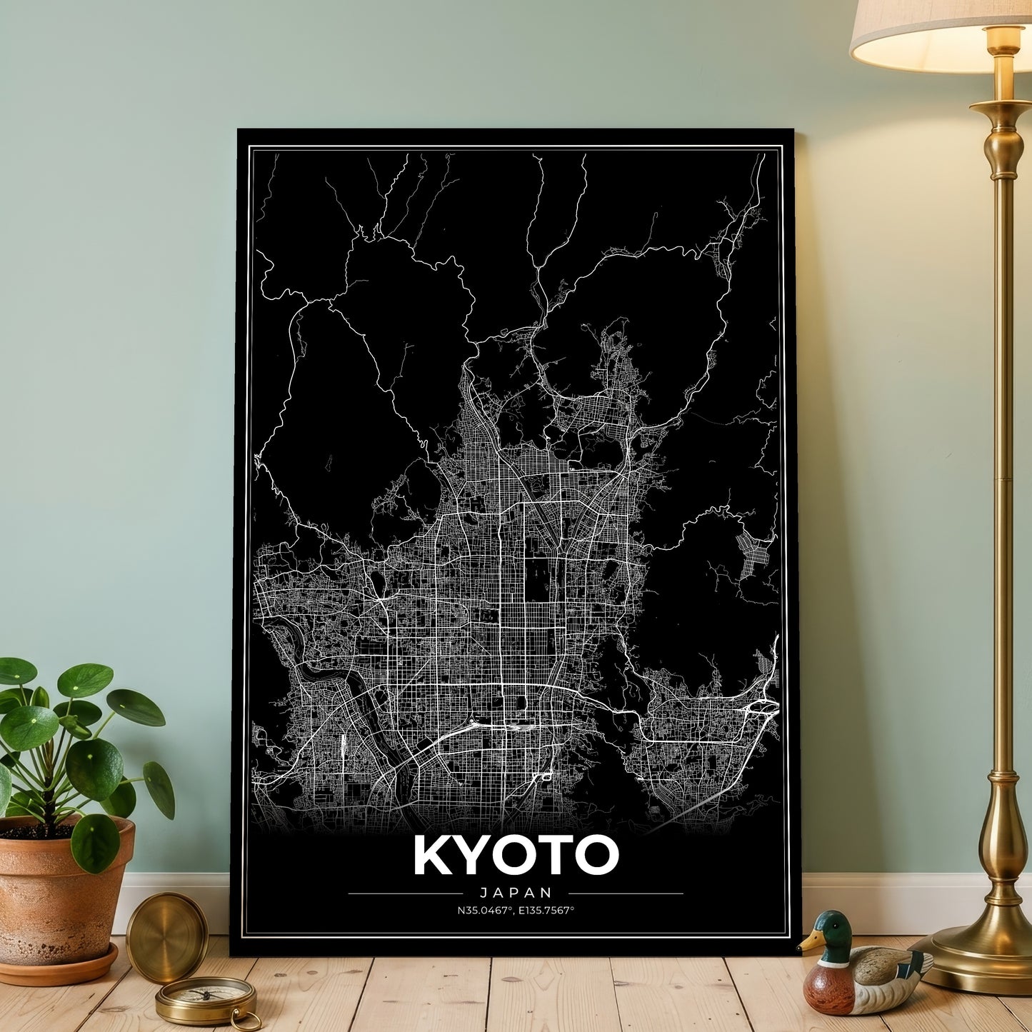 Kyoto Modern Map Poster