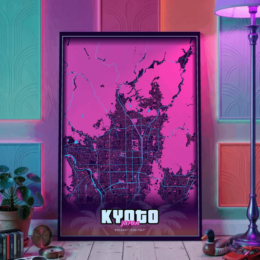 Kyoto GTA Map Poster