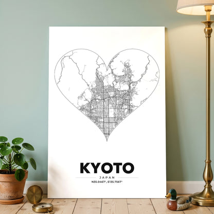 Kyoto Heart Map Poster