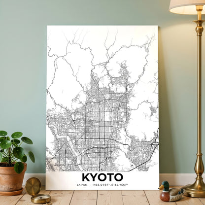 Kyoto Elegant Map Poster