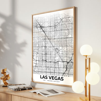 Las Vegas Elegant Map Poster
