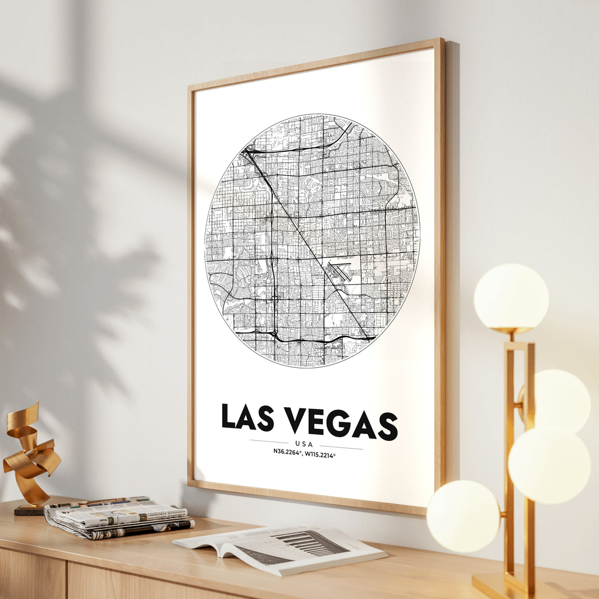 Las Vegas Spot Map Poster