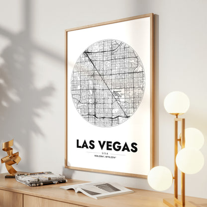 Las Vegas Spot Map Poster