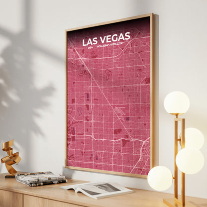 Las Vegas Scarlet Map Poster