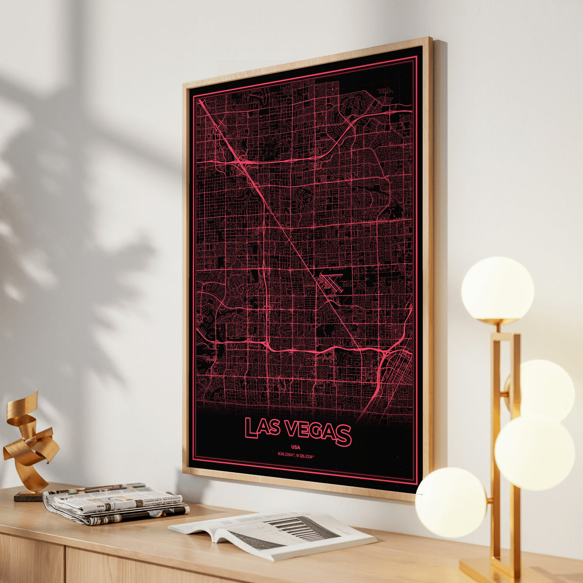 Las Vegas Phosphor Map Poster - System Alert