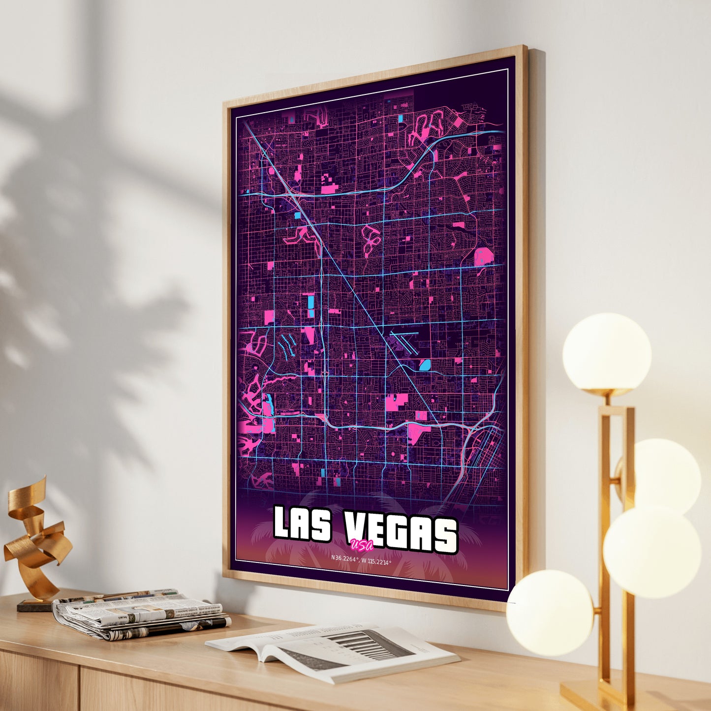 Las Vegas GTA Map Poster