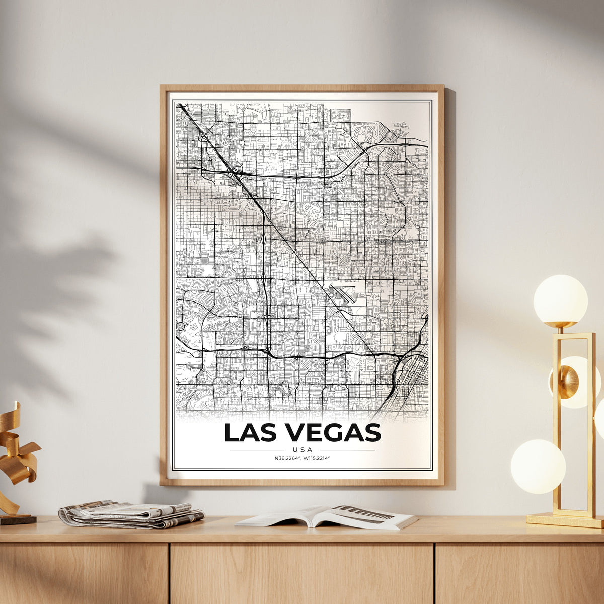 Las Vegas Modern Map Poster
