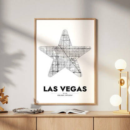 Las Vegas Star Map Poster