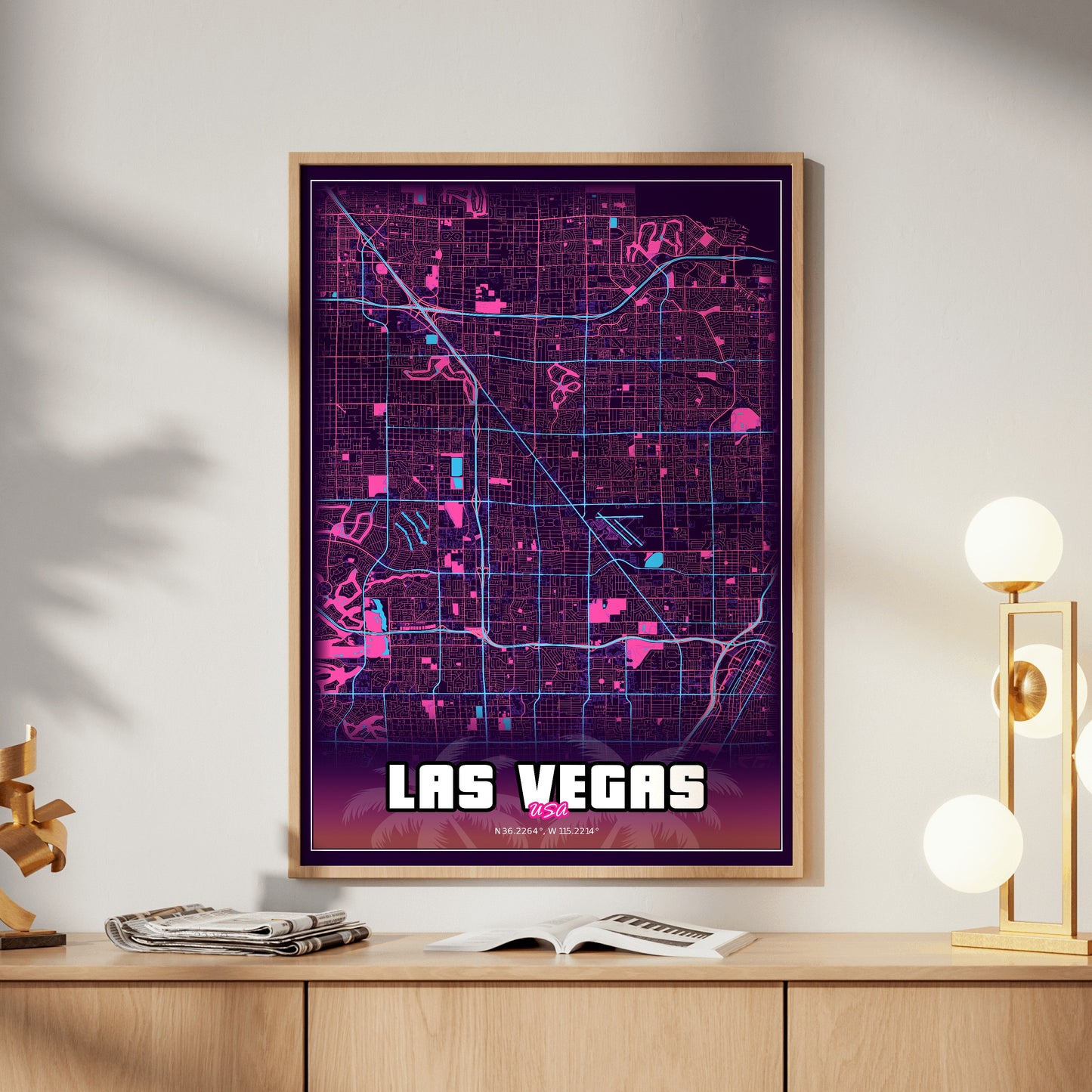 Las Vegas GTA Map Poster