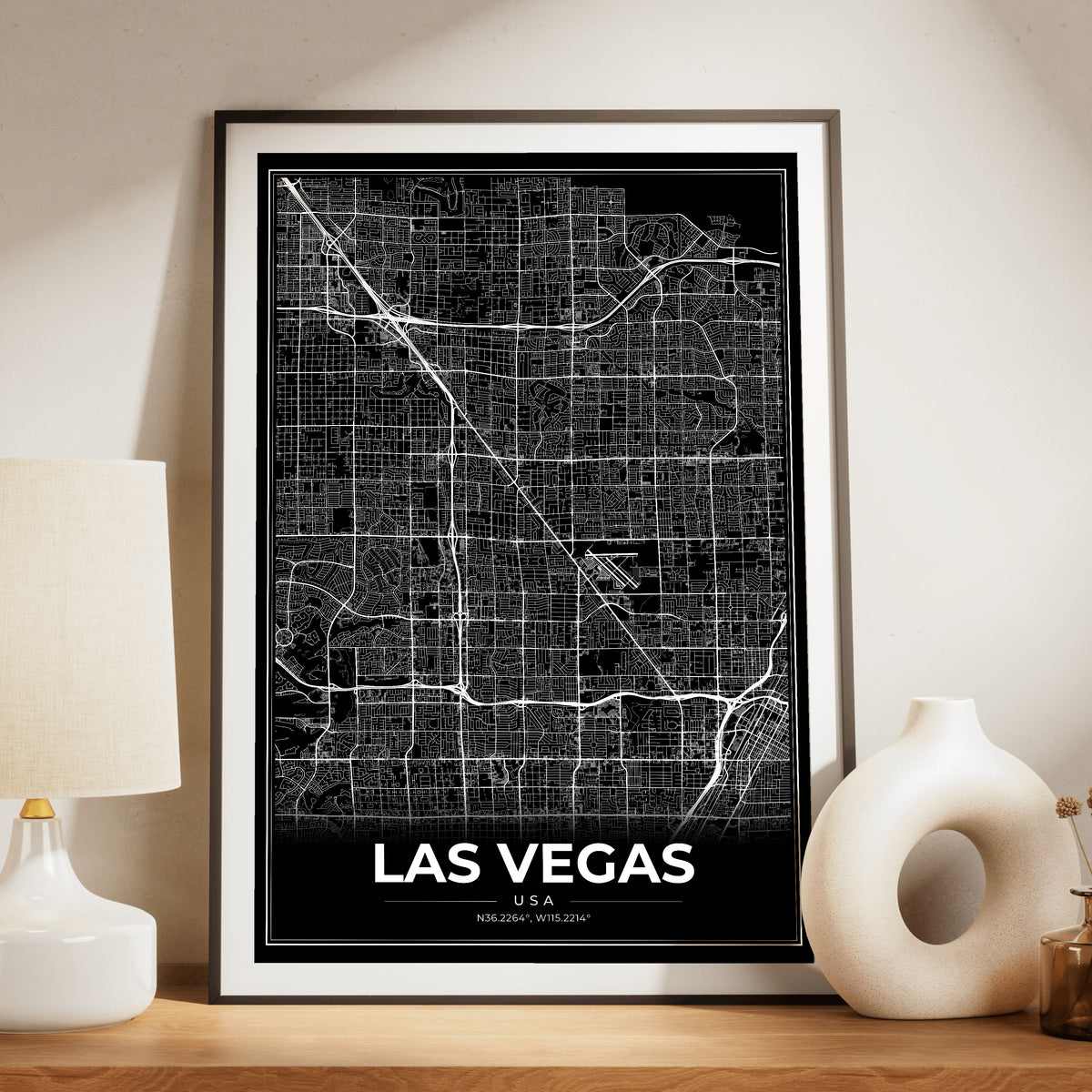 Las Vegas Modern Map Poster