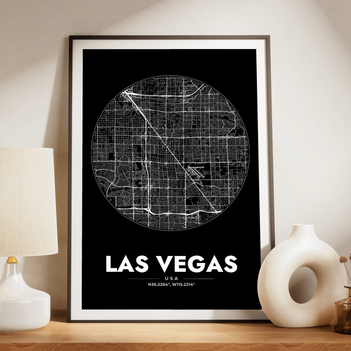Las Vegas Spot Map Poster
