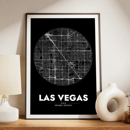 Las Vegas Spot Map Poster