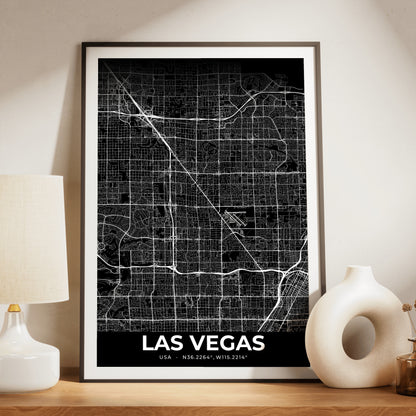 Las Vegas Elegant Map Poster