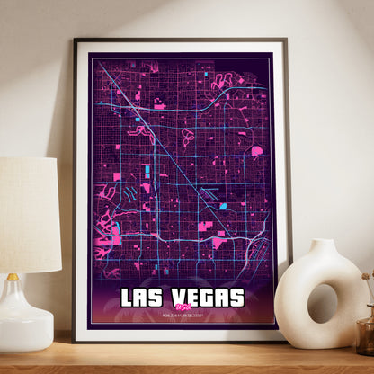 Las Vegas GTA Map Poster