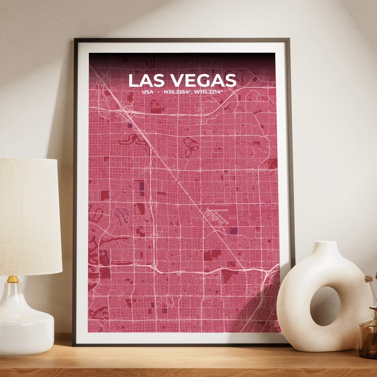 Las Vegas Scarlet Map Poster