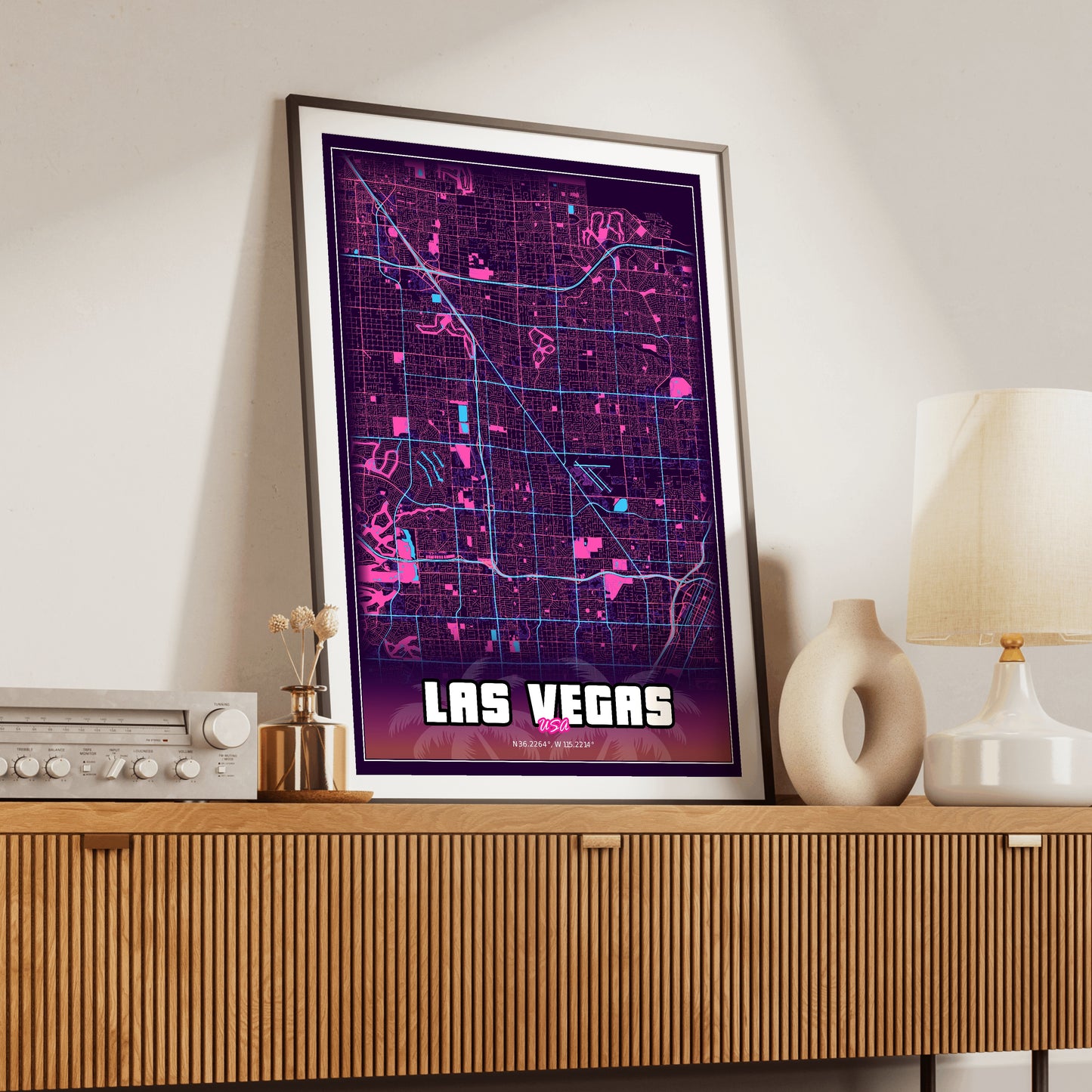 Las Vegas GTA Map Poster