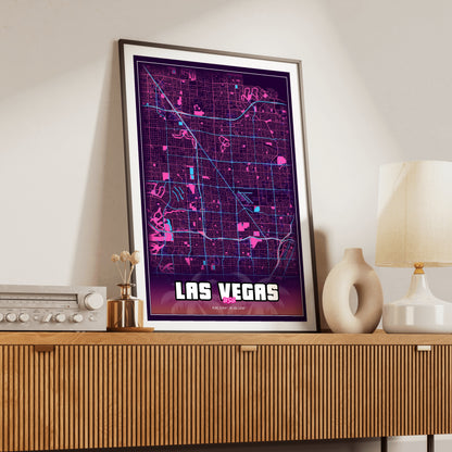 Las Vegas GTA Map Poster