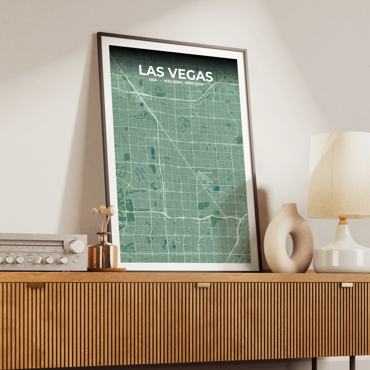 Las Vegas Mist Map Poster