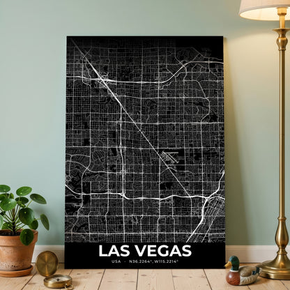 Las Vegas Elegant Map Poster