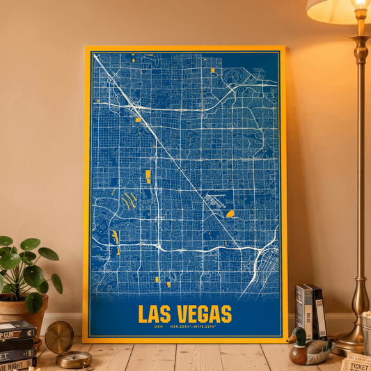 Las Vegas Blockbuster Map Poster