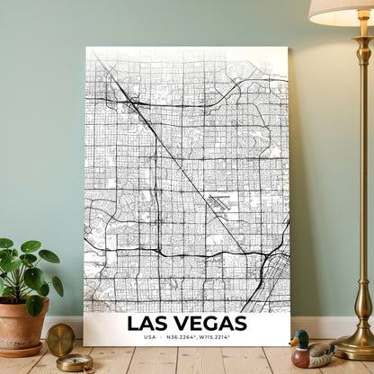 Las Vegas Elegant Map Poster