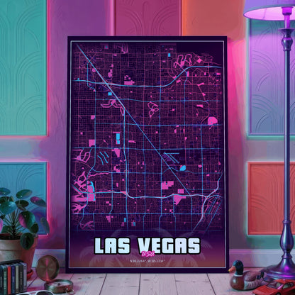 Las Vegas GTA Map Poster