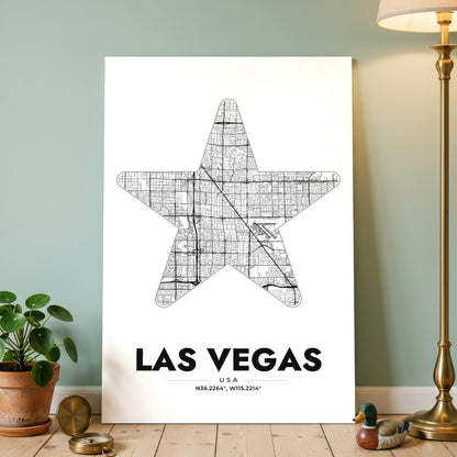 Las Vegas Star Map Poster