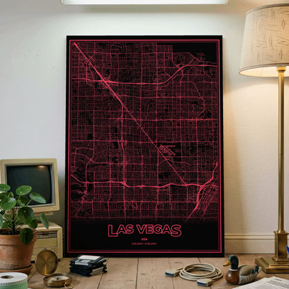 Las Vegas Phosphor Map Poster - System Alert