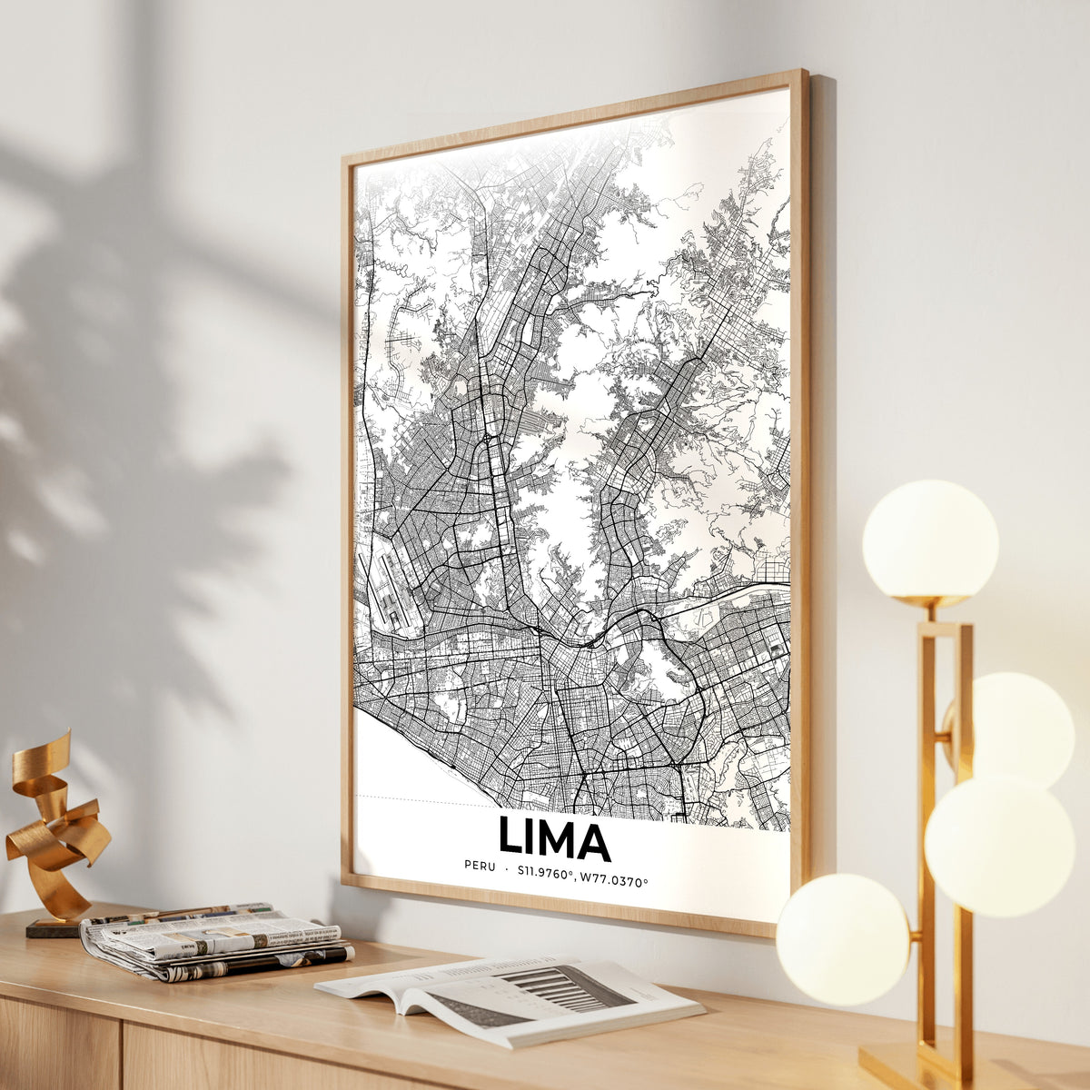 Lima Elegant Map Poster