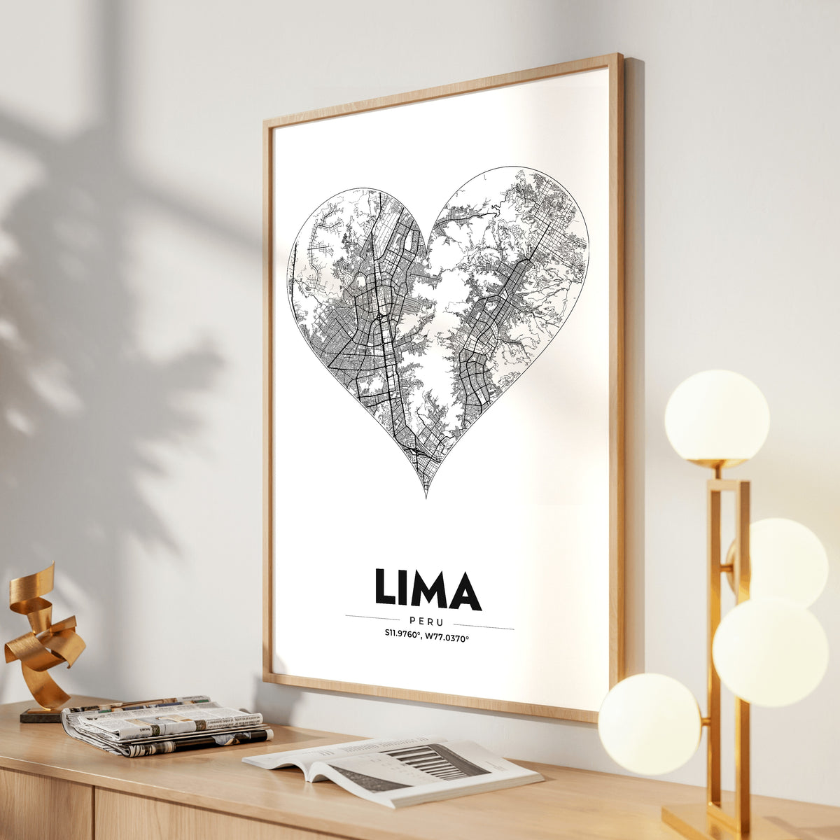 Lima Heart Map Poster