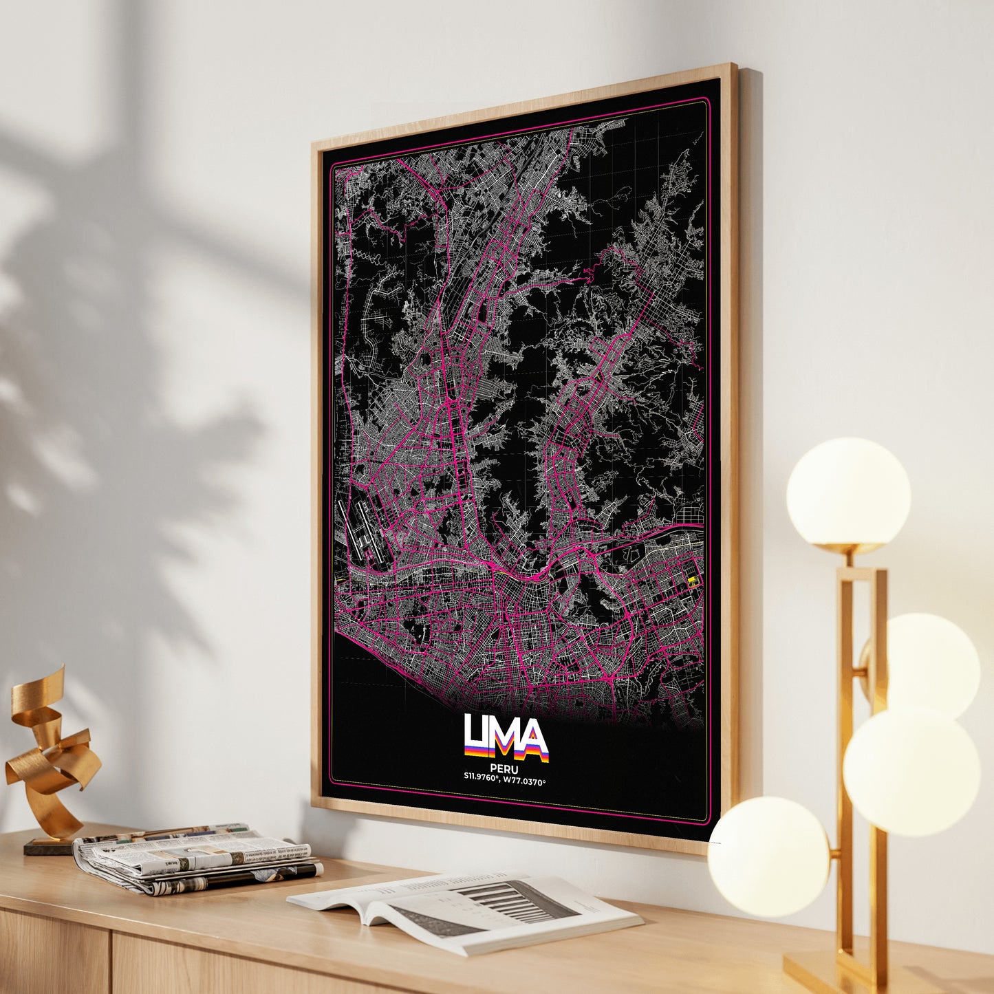 Lima Retro Map Poster