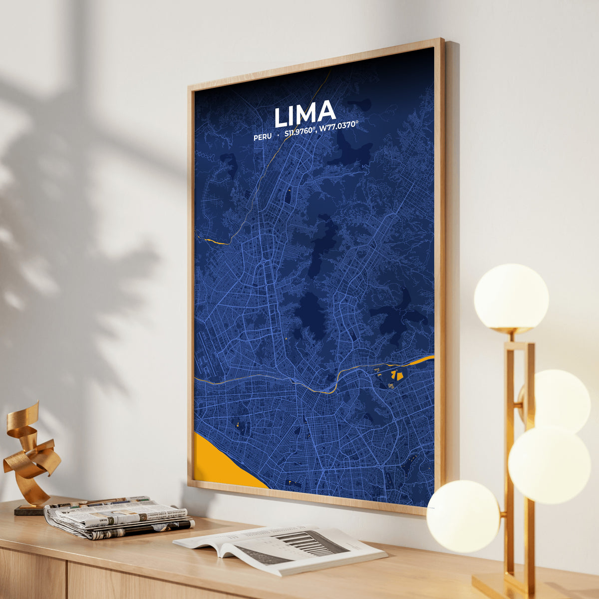 Lima Ink Map Poster