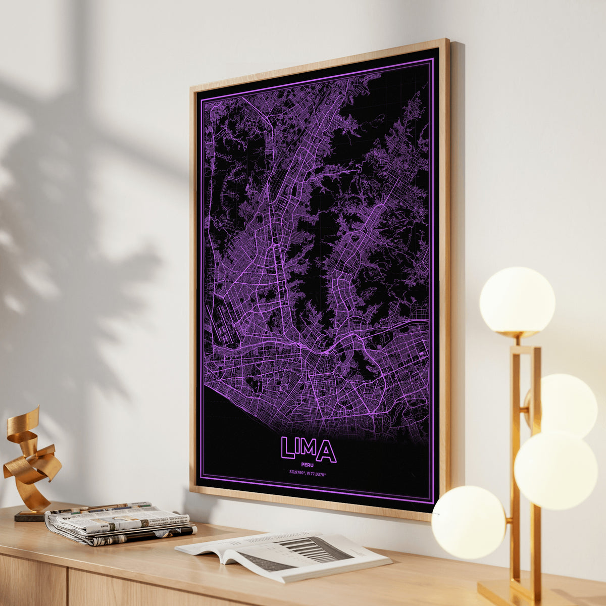 Lima Phosphor Map Poster - EGA Violet