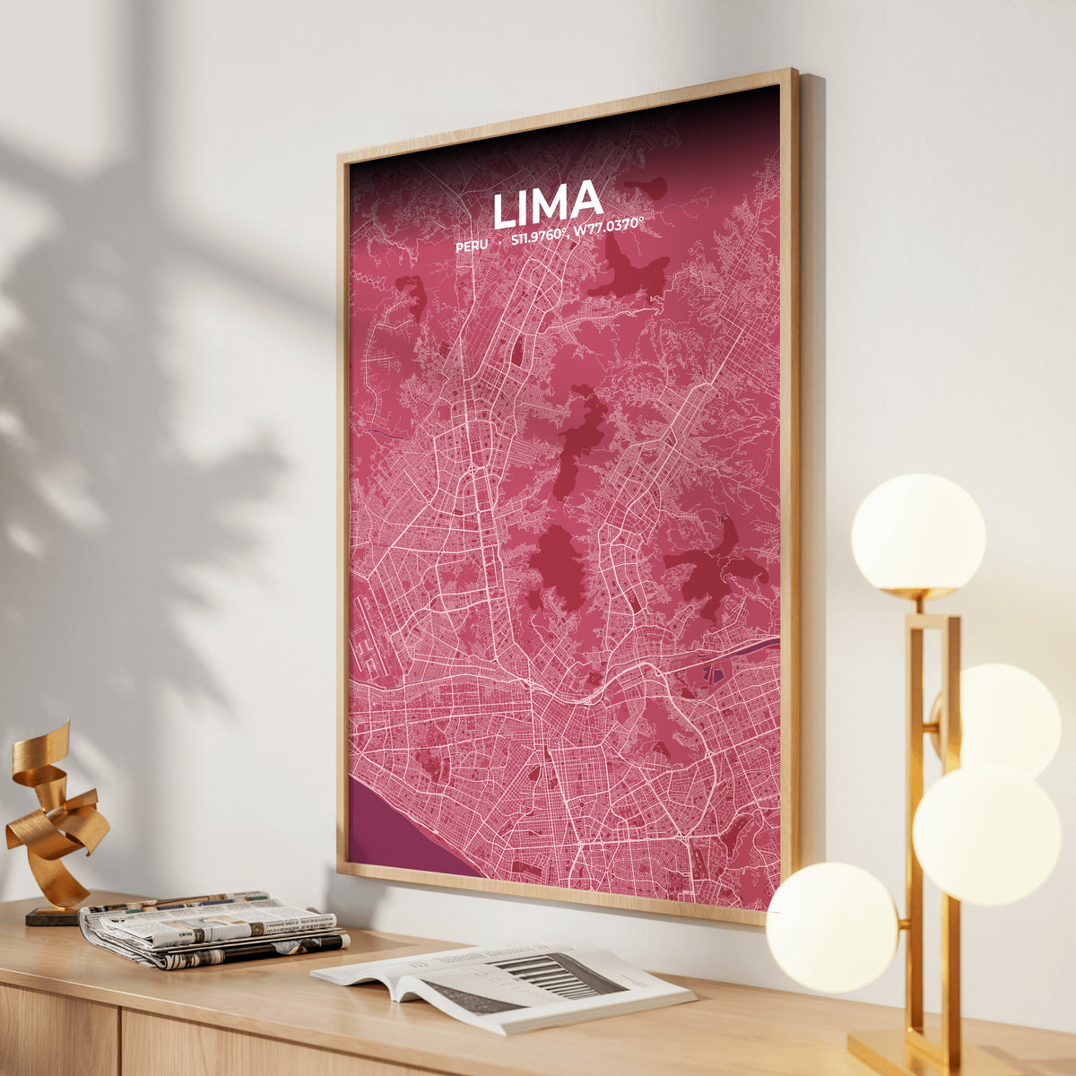 Lima Scarlet Map Poster
